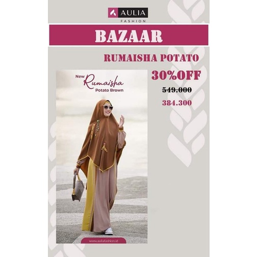 SET GAMIS AULIA FASHION RUMAISHA POTATO