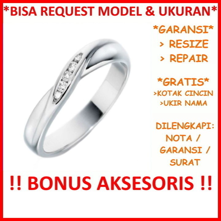 Gratis Ukir Nama Bisa Pesan Model Garansi Silver Asli Cincin Wanita Perak Kawin Nikah Tunangan Id455