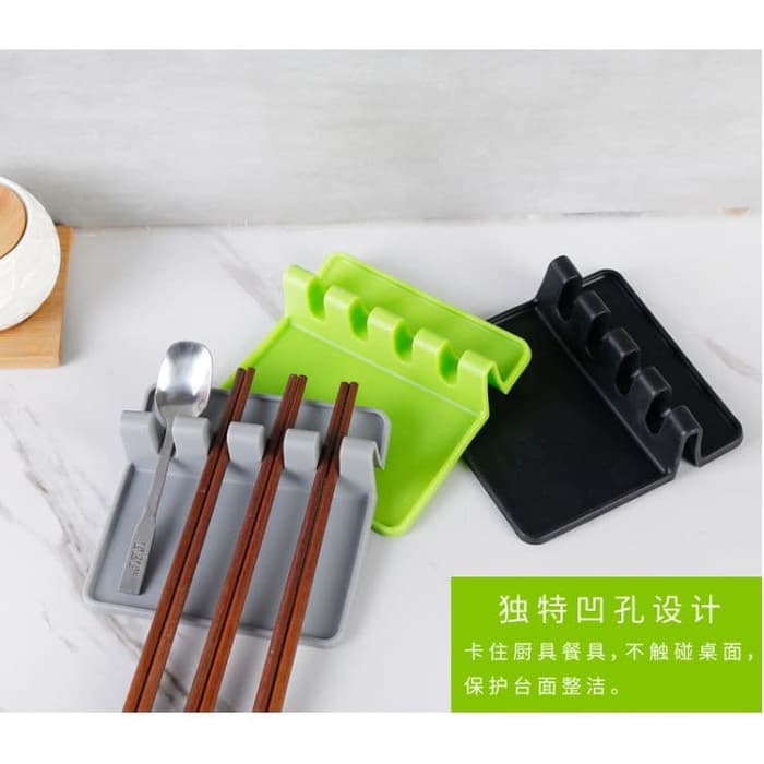 Rak spatula sutil tutup panci Holder peralatan masak non slip silicone Anti Panas