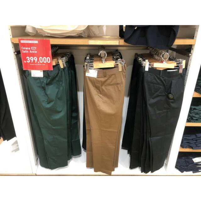 Celana Bahan Wanita Uniqlo Ezy Satin Ankle