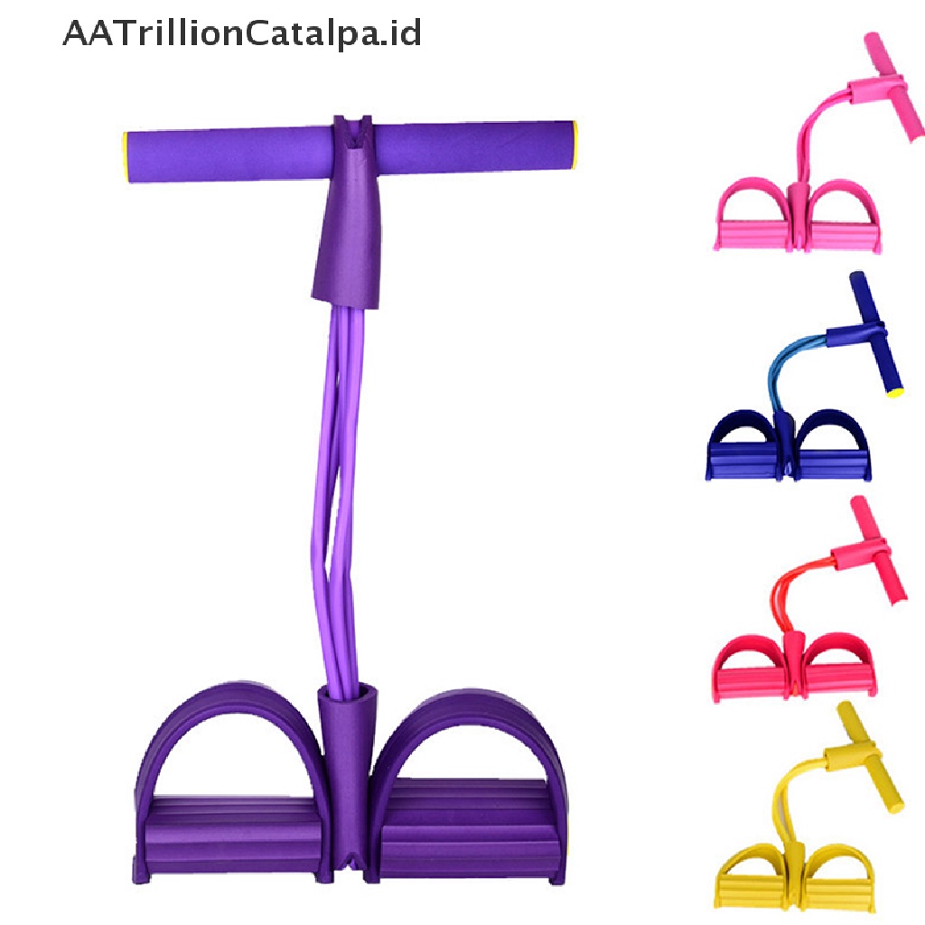 Aatrillioncatalpa Resistance Band 4 Tube Bahan Latex Untuk Latihan Sit up / Fitness