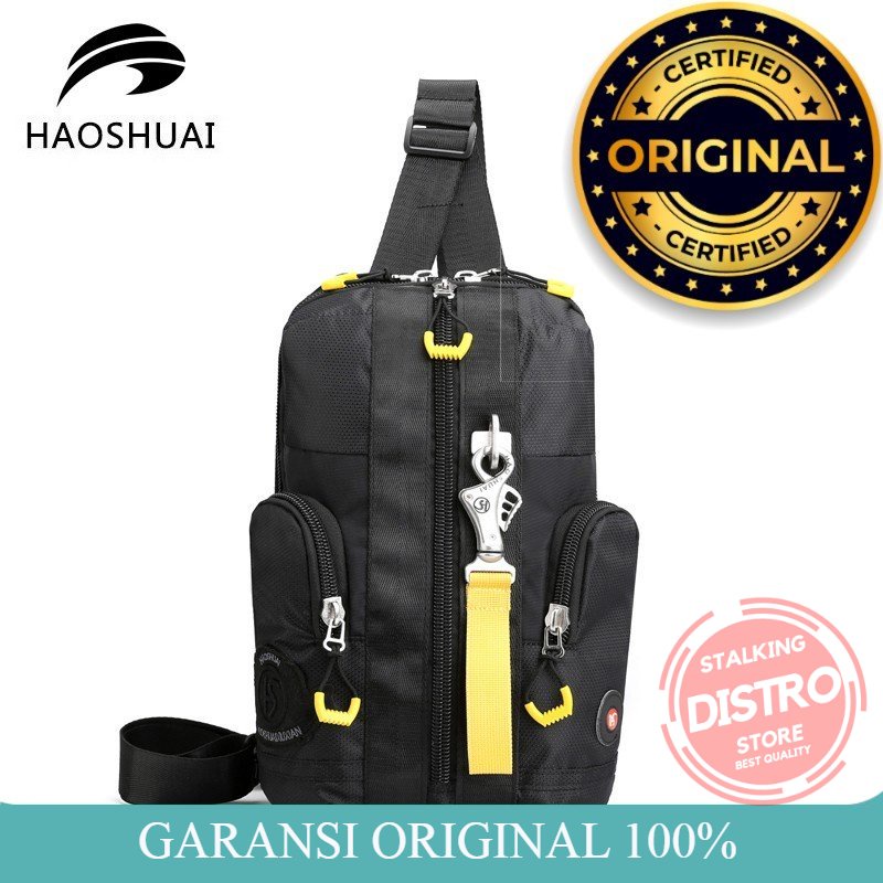 Tas Selempang Pria HAOSHUAI 338 ORIGINAL Sling Bag Pria Tas Selempang Wanita Waterproof