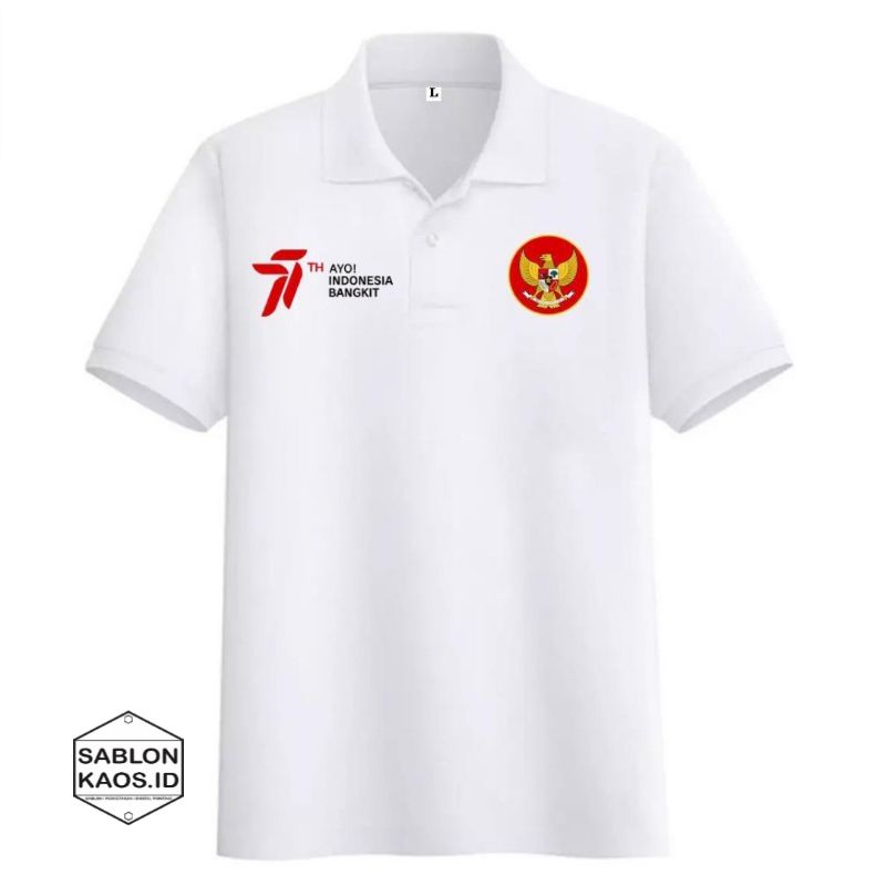 Kaos Polo Indonesia / Polo shirt Ayo Indonesia Bangkit / Polo Garuda