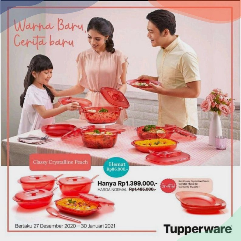 classy crystaline peach set