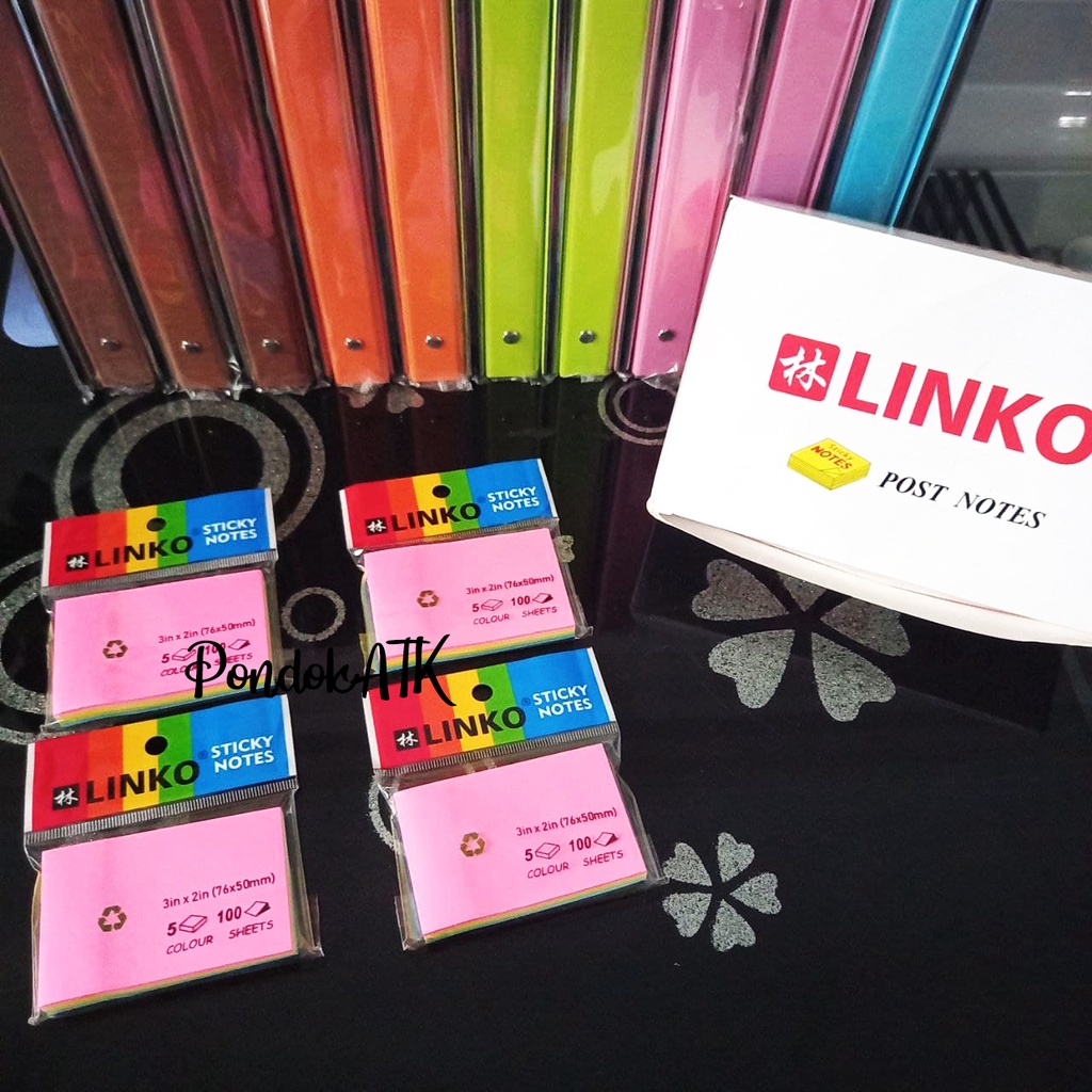 

Sticky Note Tumpuk Rainbow Warna Neon Cerah Memo Pad Kertas Tempel Warna Warni