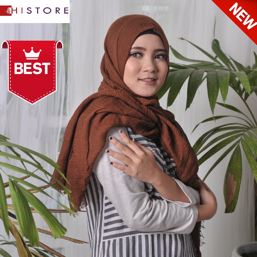  historeindonesia JILBAB  WARNA  A PASHMINA CRINKLE SHAWL 