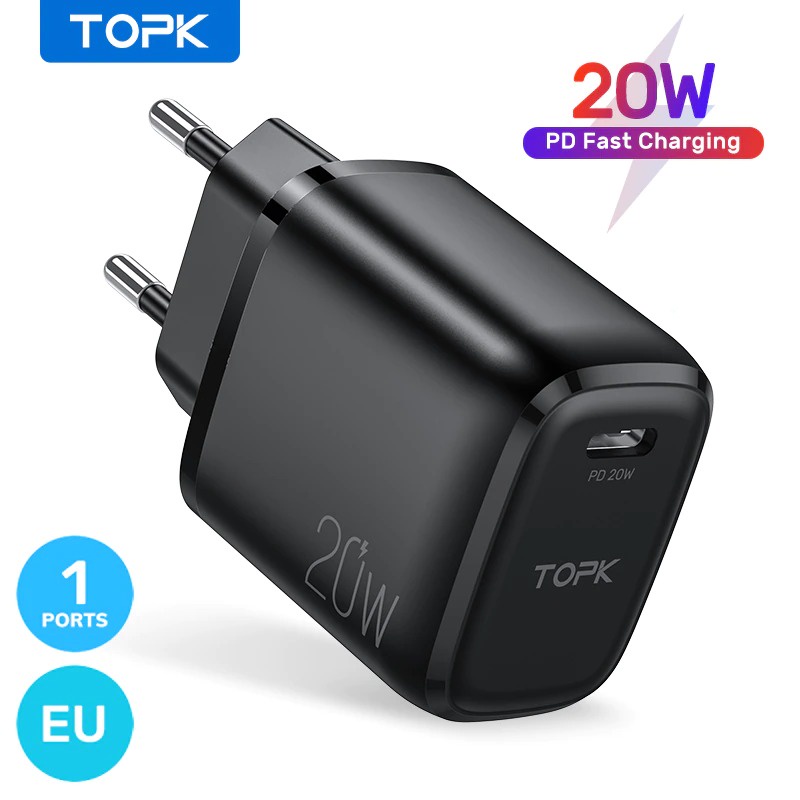 TOPK Charger USB Type C PD QC3.0 20W - B110P - Black