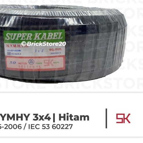 KABEL SERABUT NYMHY NYYHY 3X4 3X4 SNI SUPER KABEL METERAN - Hitam
