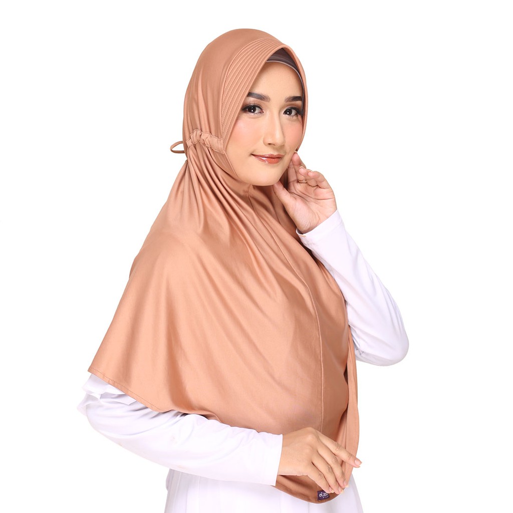 Elzatta Jilbab Instan Polos Zaria Sahara L-723 (Mocca)