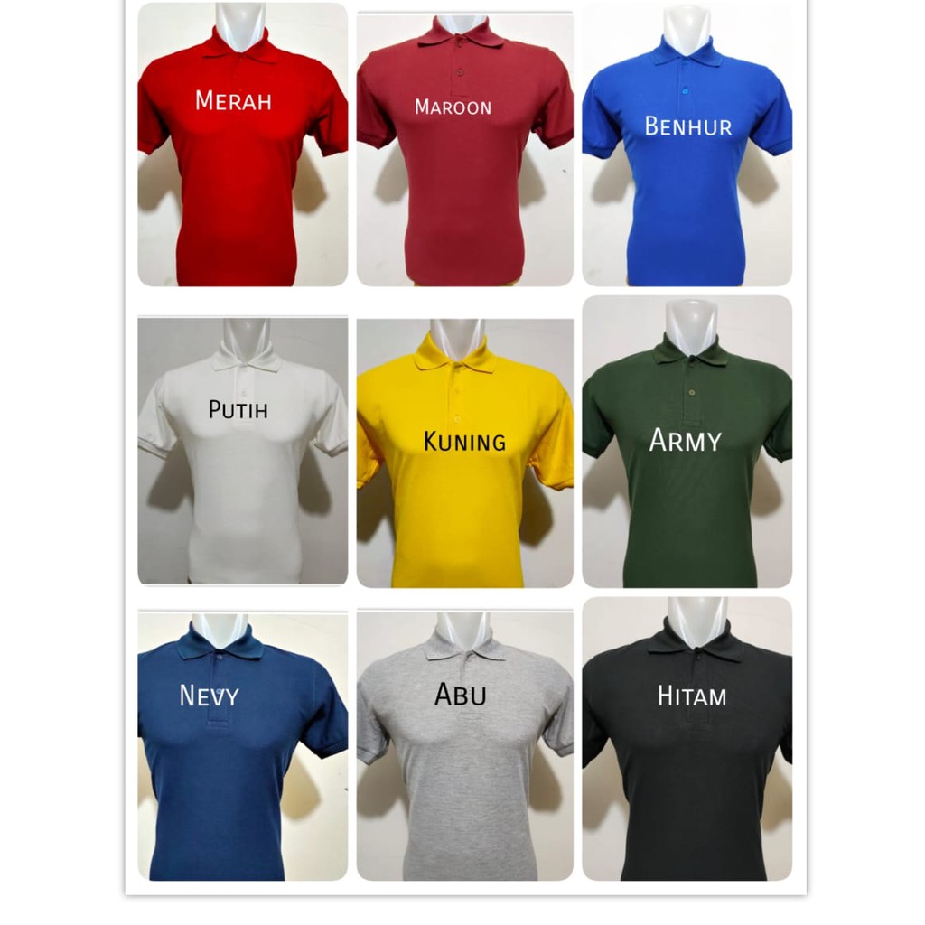 Kaos polos - Premium Cotton Combed Pique CVC - Kaos kerah pria - Kaos Polo shirt lengan pendek