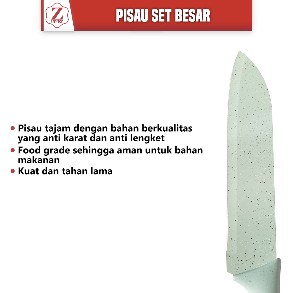 Pisau Set Warna Set 6 In 1 Pisau Set Warna Pastel Dengan Wadah Kitchen Knife 6 In 1 Dengan Wadah Berkualitas Pisau Dapur