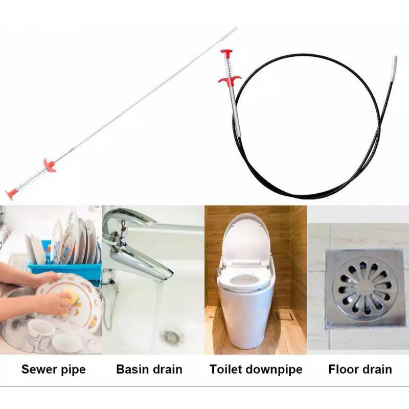 Kait pegas alat pembersih saluran pipa anti sumbat wastafel/toilet -  sink drainer clogged tool