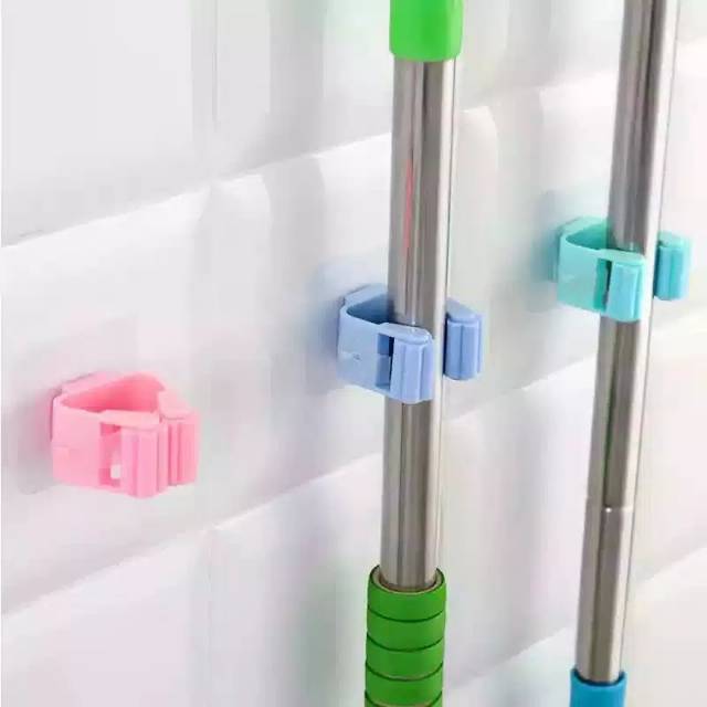 Mop holder bathroom penjepit gantungan