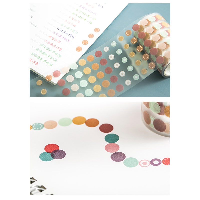 Colorful Dot Markers Roll Deco Stickers - Stiker Gulung Kertas Lucu Unik Murah