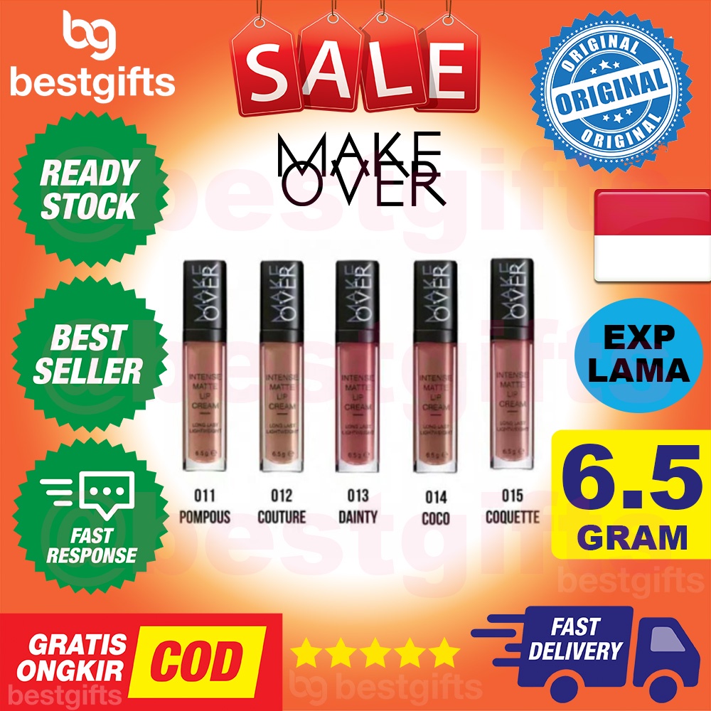 MAKE OVER MAKEOVER INTENSE MATTE LIP CREAM GLOSS STIK STICK TINT LIPSTICK LIPSTIK TAHAN LAMA 6.5 GRAM