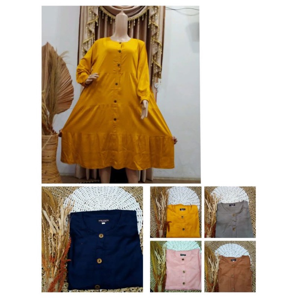 LONG TUNIK RAYON TWIL DRESS CANTIK DRESS TERMIRAH