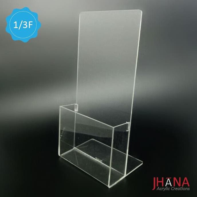 Tempat Brosur Akrilik / acrylic Ukuran 1/3 F4 TB24 ORIGINAL