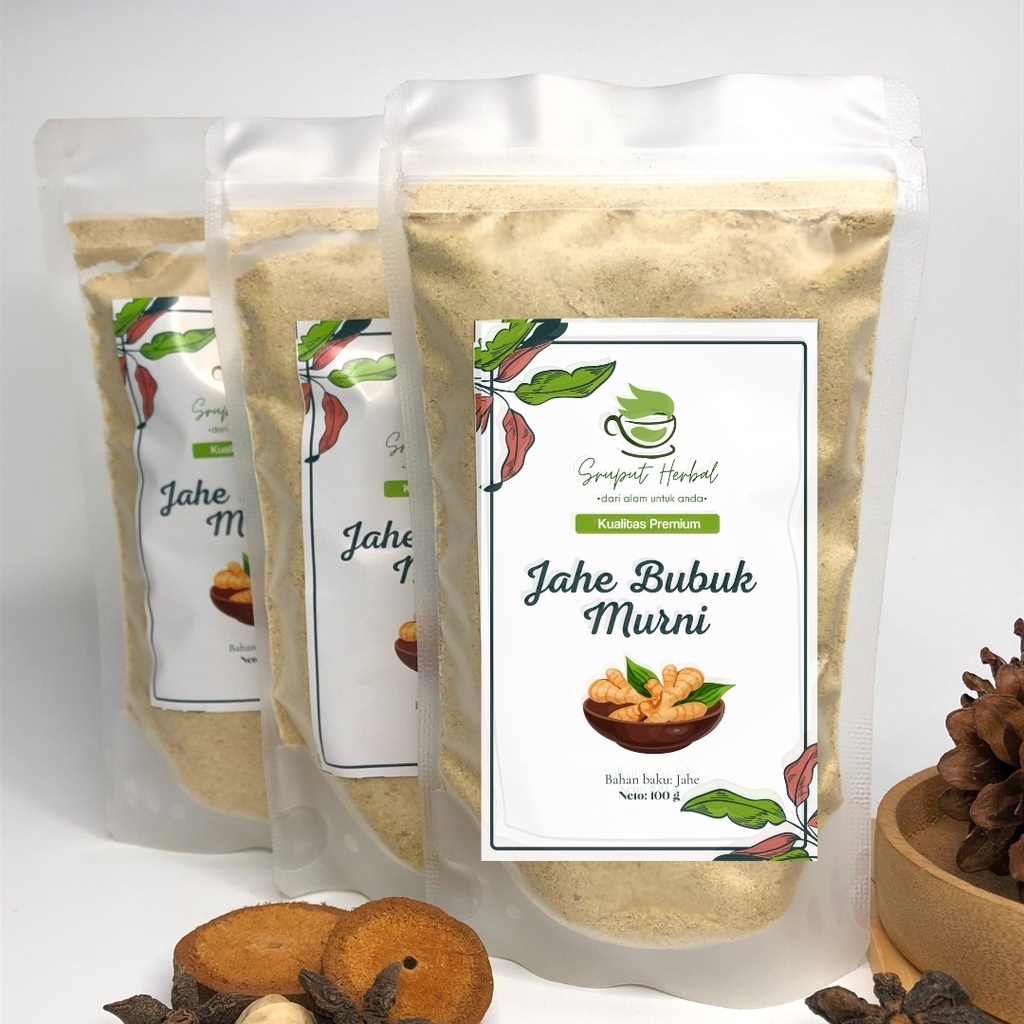 100gr Jahe Bubuk Murni Tanpa Gula Ginger Powder Original 100% Premium Berkualitas JSR Sruput Herbal