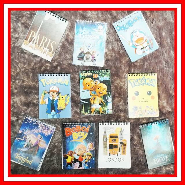 

NOTEBOOK MINI KARAKTER / BUKU MEMO MINI / BUKU CATATAN SPIRAL/ NOTES MINI