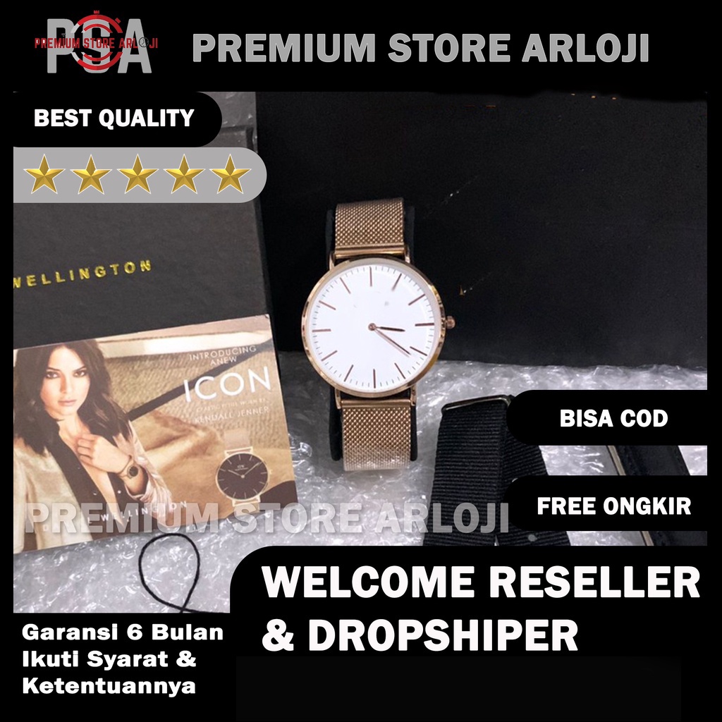 Grosiran Jam Tangan Pria W2245D Tali Rantai Pasir + Kulit + Kanvas Free Box Ori, Paperbag &amp; Baterai (BisaCod)