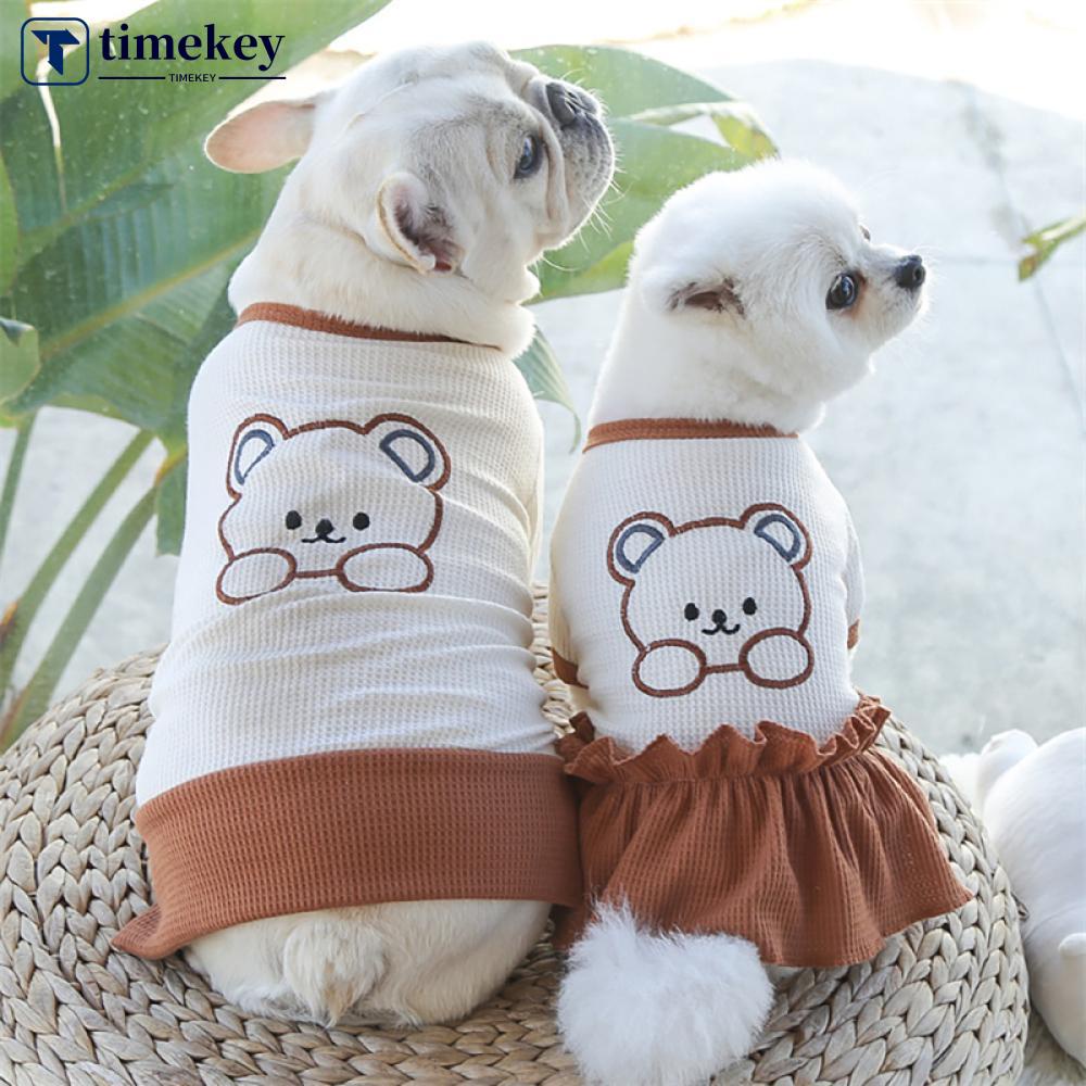 Timekey Dress Anjing / Kucing Peliharaan Bahan Lembut Nyaman Untuk Musim Semi / Panas F5J2