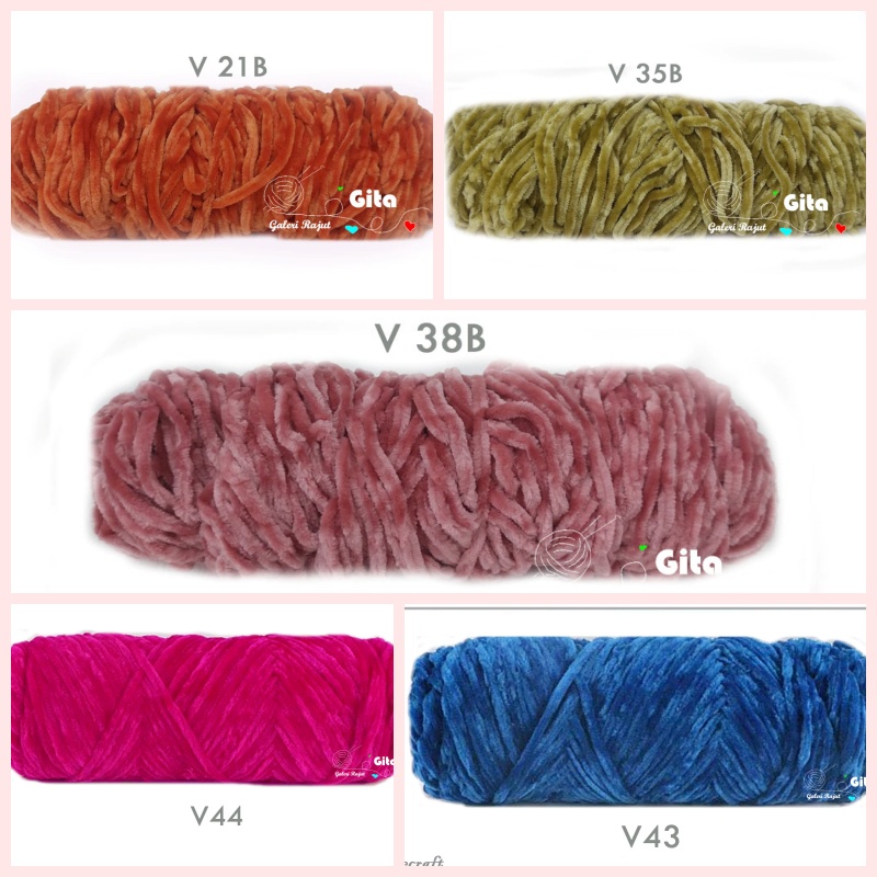 Benang Rajut Velvet Beludru Chenille