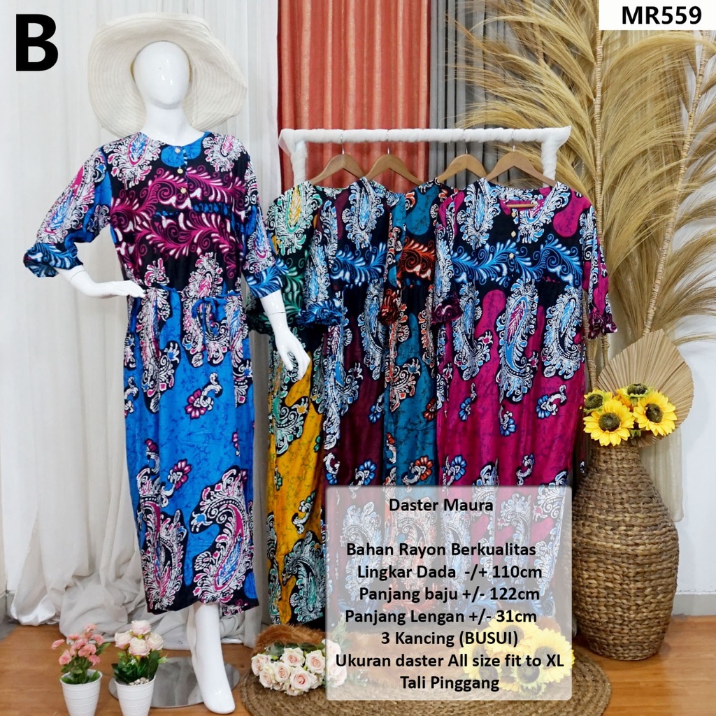 DASTER MAURA + AINA TERBARU Longdress, Lengan raglan 3/4 size fit to XL MR #dastermurah #homedress #daster terkini-MR.559