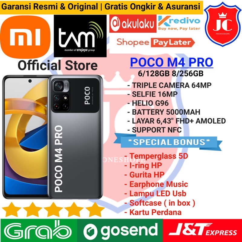 XIAOMI POCO M4 PRO 4G RAM 8/256GB 6/128GB GARANSI RESMI TAM - BONUS