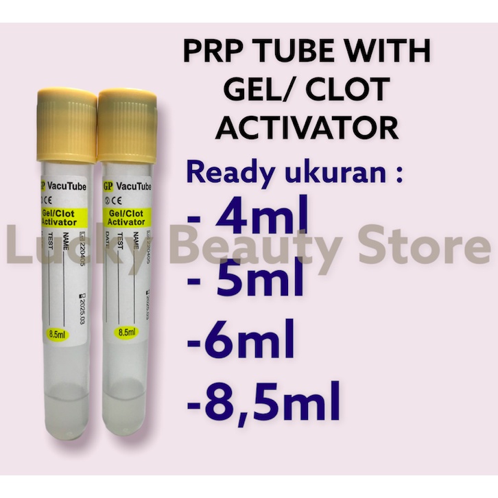 Tabung prp gp vacumm tube edta 5ml 6ml 8ml plasma rich partlete centrifuge gel cloth activator