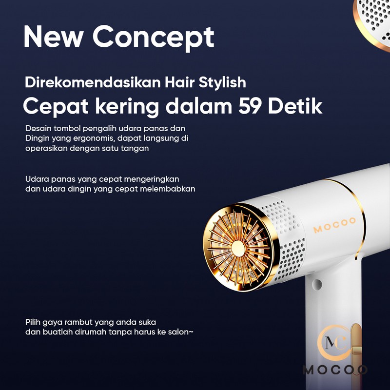 MOCOO Hair Dryer Profesional Salon &amp; Beauty HairCare / Pengering Rambut ion Negatif MC-1635