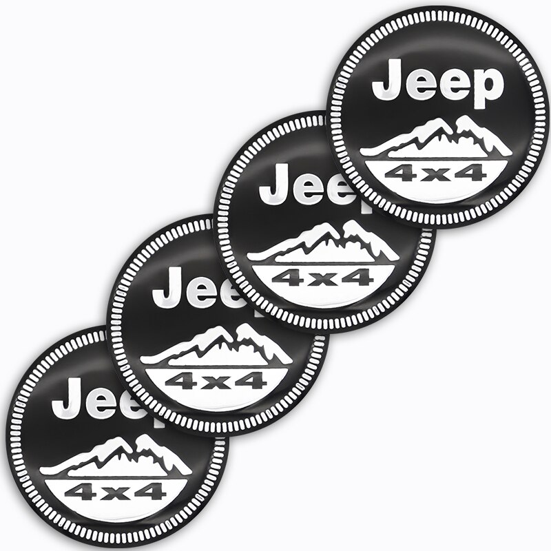 4 Pcs Sticker Emblem Dekorasi Velg Mobil Jeep Ukuran 56mm