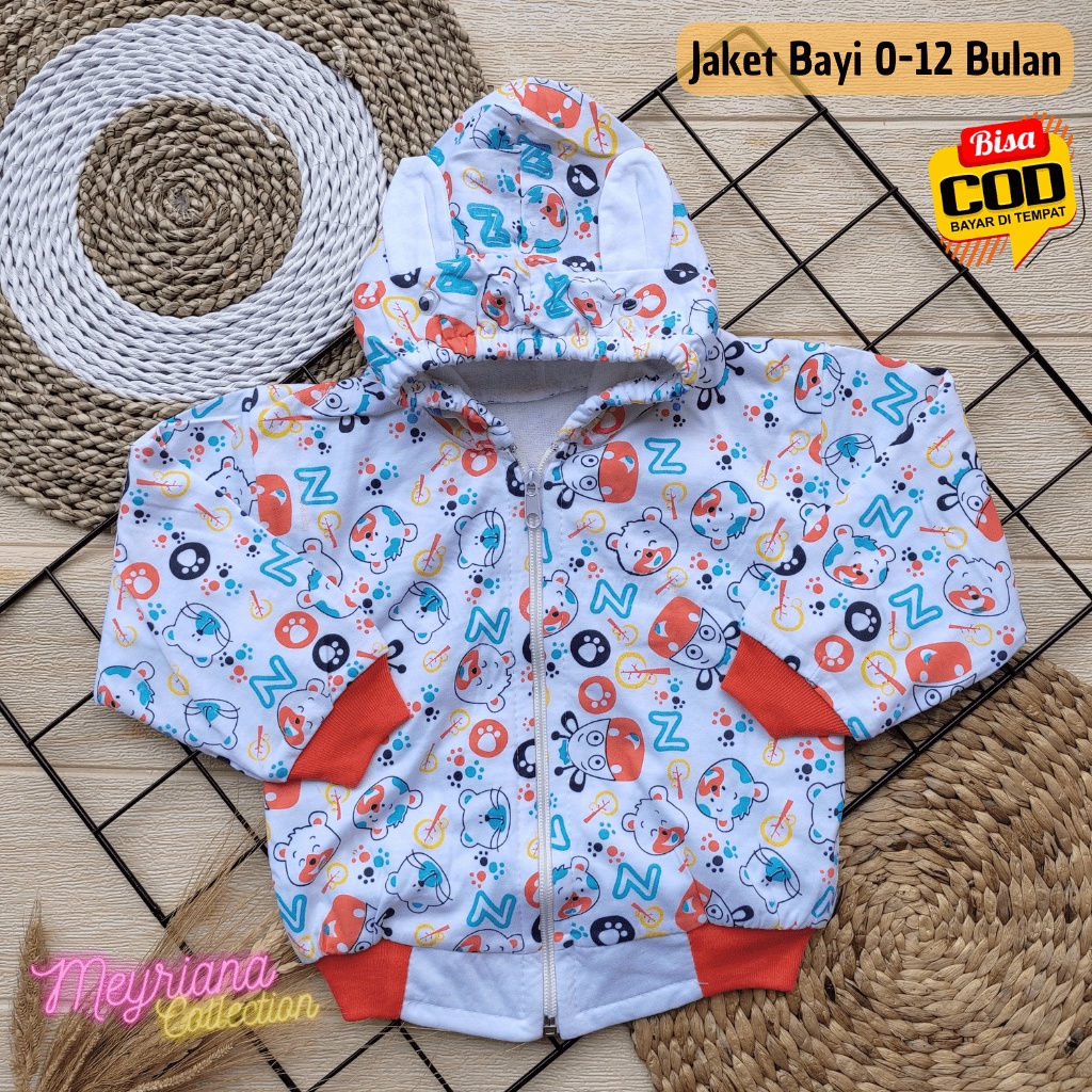 Jaket Bayi Hoodie Laki-laki Perempuan Usia 3-12 Bulan Meyriana Collection