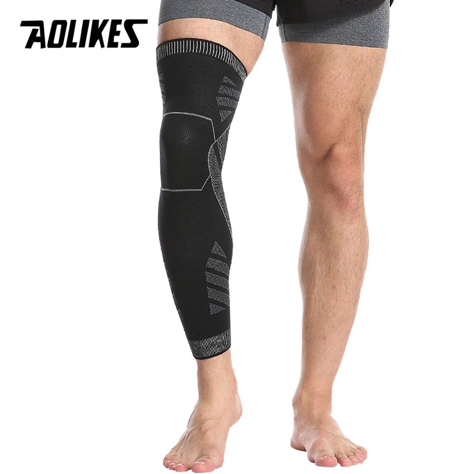 AOLIKES 7060 Leg Sleeve Calf Compression Knee Support / Deker Pelindung Lutut Kaki Panjang Olahraga