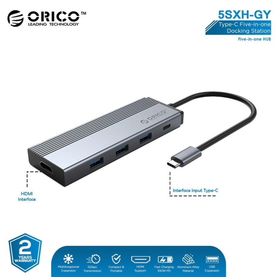 ORICO 5SXH 5 in 1 Type C Hub USB 3.0 HDMI PD