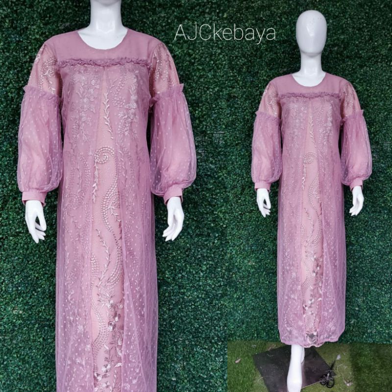 gamis full tille/gamis mewah/gamis modren/gamis terbaru