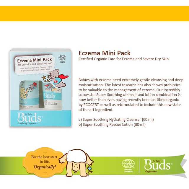 Buds Eczema Mini Pack - Set Lotion Sabun Shampoo 2in1 Eksim Organik
