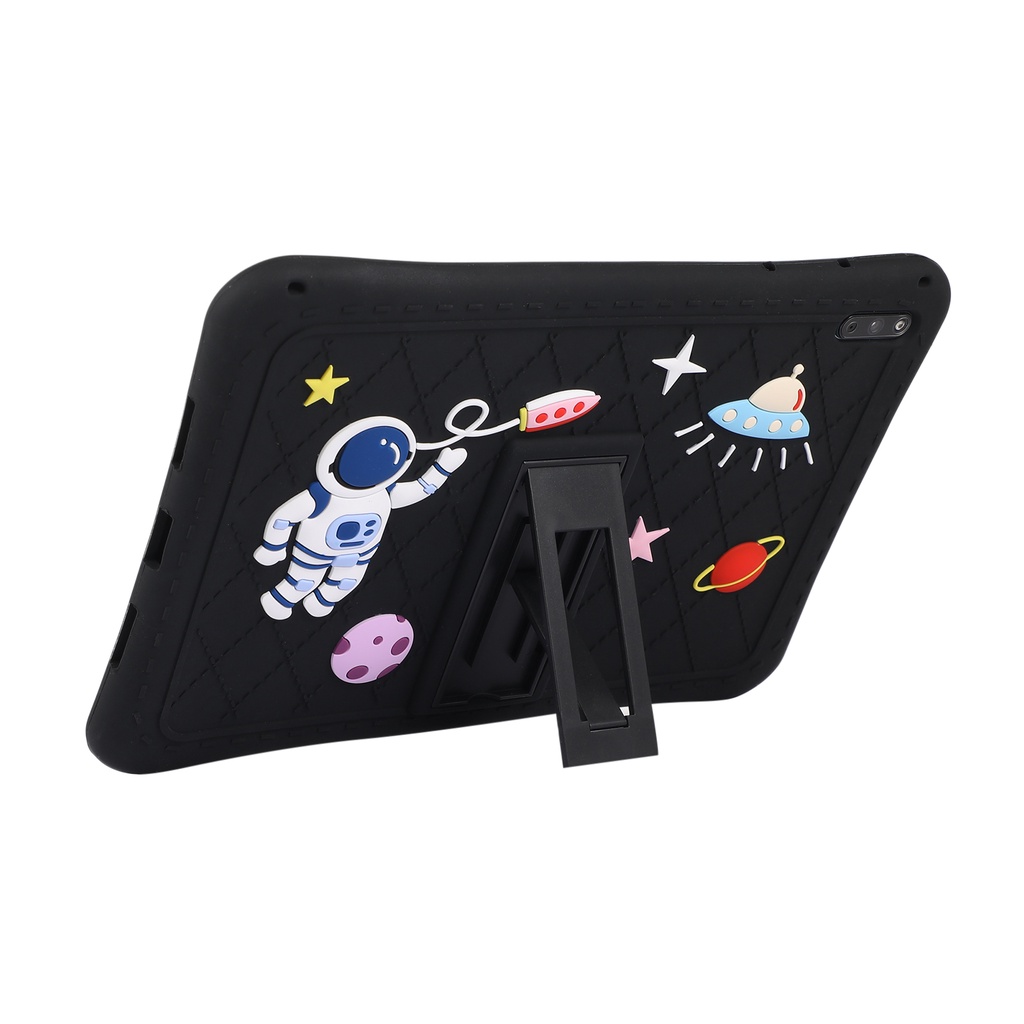 Untuk Huawei MatePad 10.4 (2022/2020) BAH4-W09 BAH4-AL10 BAH3-W09 BAH3-AL00 BAH3-L09 BAH3-W59 Fashion Tablet Perlindungan Lucu Kartun Astronot Lembut Silicone Cover Fold Stand Case