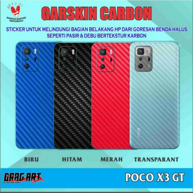 Garskin Skin Karbon Carbon Stiker HP POCO X3 GT
