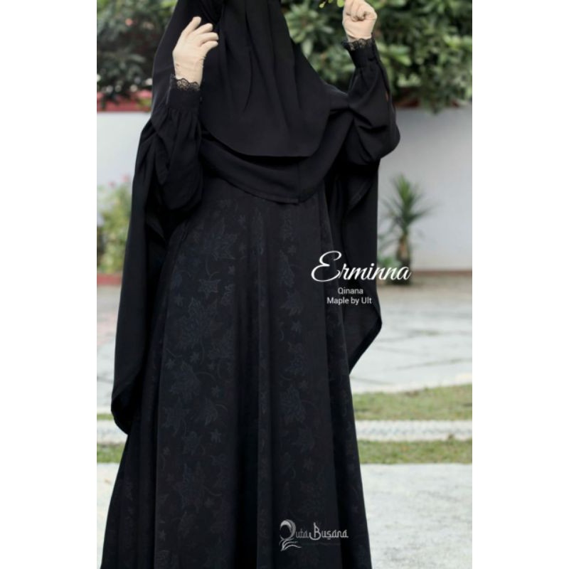 ERMINNA GAMIS SET BLACK EMBOSSED Special Qinana ULT by Duta Busana