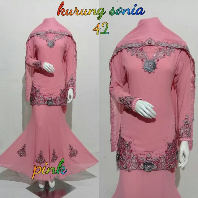 Kurung Sonia 42 Series Pink Original Brand by Rara Busana.