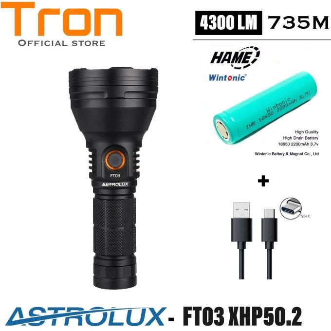 Senter LED Astrolux FT03 XHP50.2 4300lm 735 M Narsilm V1.3 USB-C