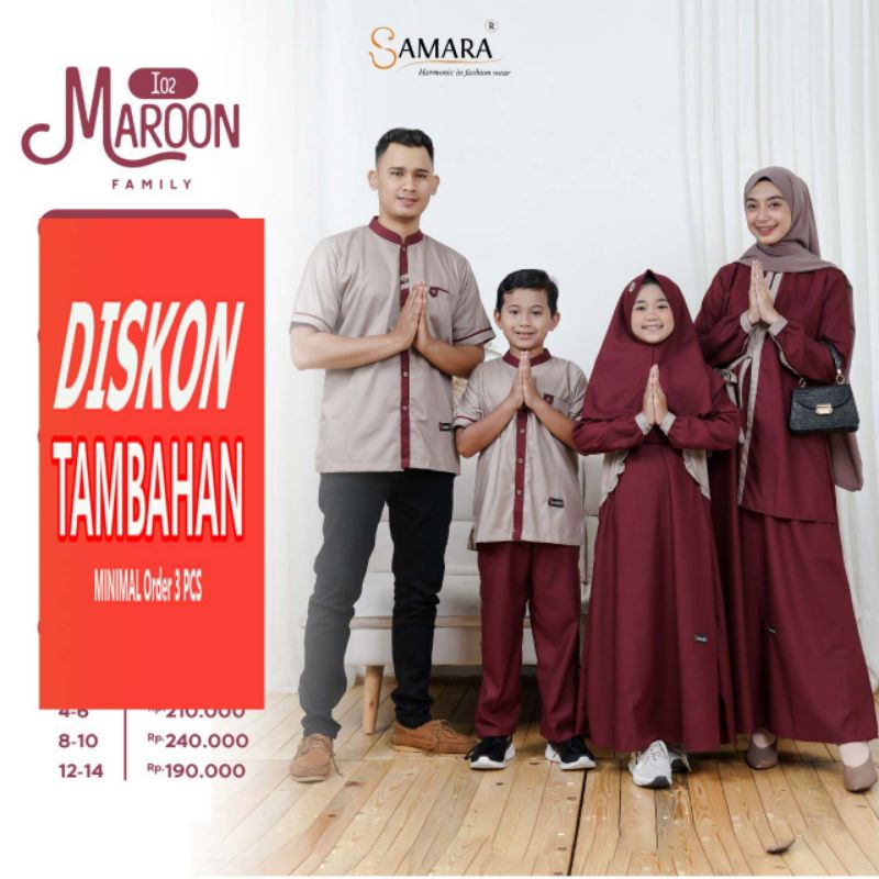 Sarimbit Keluarga Samara I02 Maroon | couple muslim