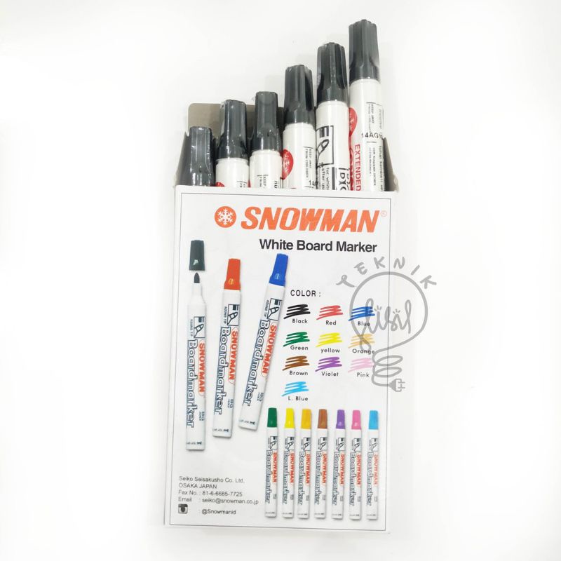 

Spidol Snowman White Board Marker ABG 12 per pcs