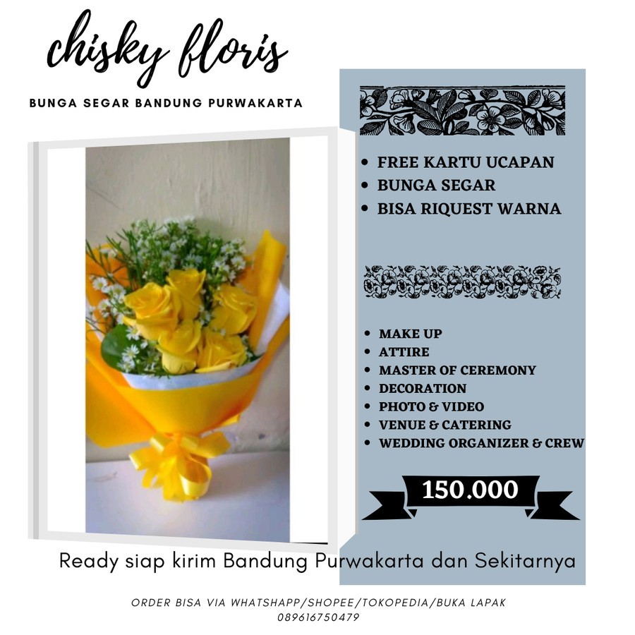 HAND BUKET BUNGA MAWAR ASLI