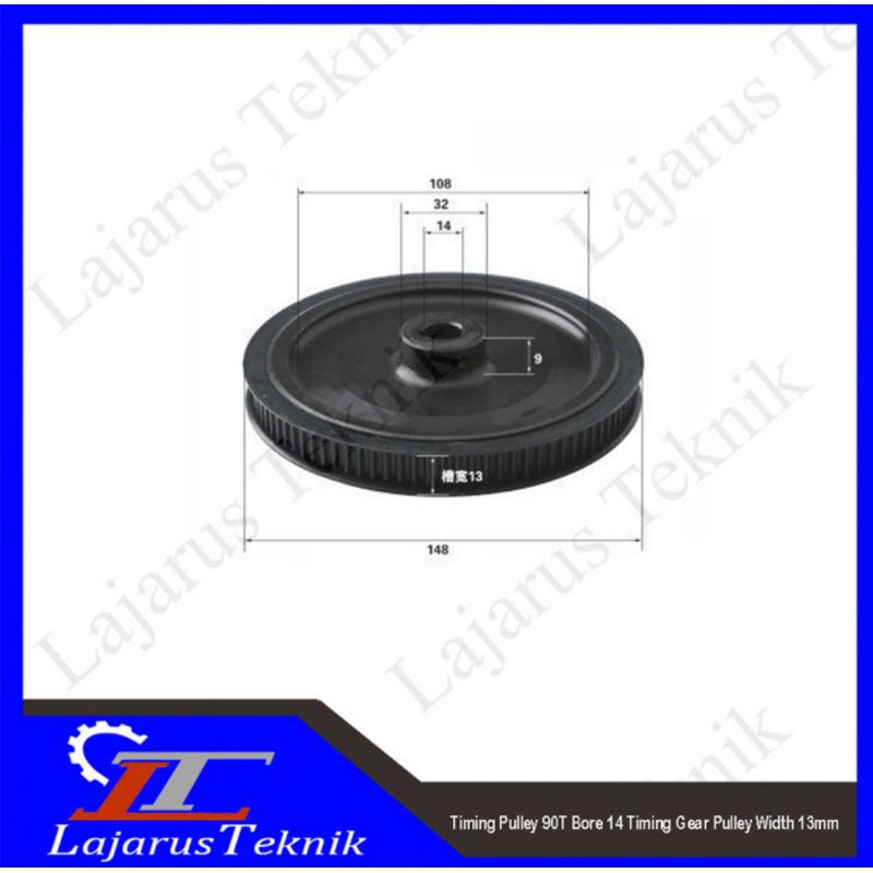 Timing Pulley 90T Bore 14 Timing Gear Pulley Width 13mm