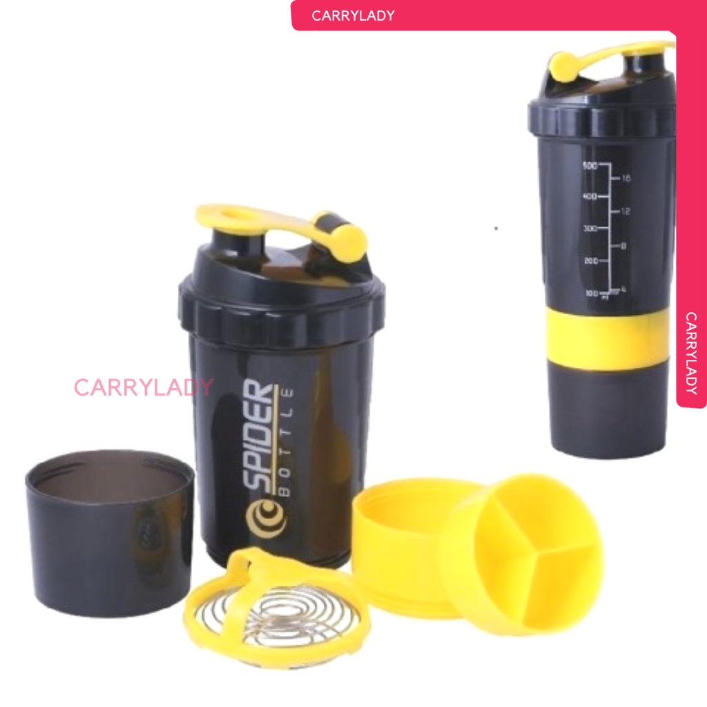 Botol Minum Shaker - Spider Bottle Shaker 500ml BPA FREE ANTI BOCOR EVOLENE M1 Muscle First VectorLabs Labs Rimba