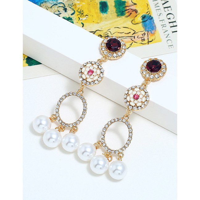 LRC Anting Tusuk Fashion Color Tassel Earrings F40629