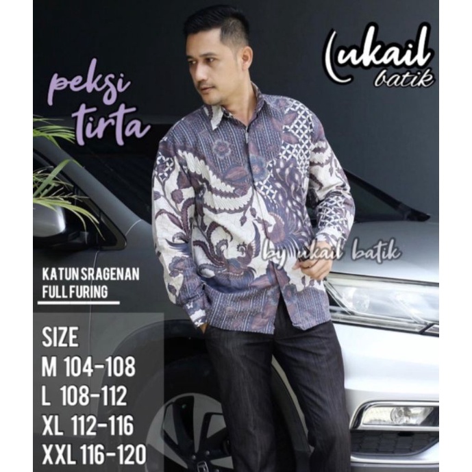 Peksi Tirta Kemeja Batik Pria Lengan Panjang Lapis Furing Bahan Katun Halus Premium