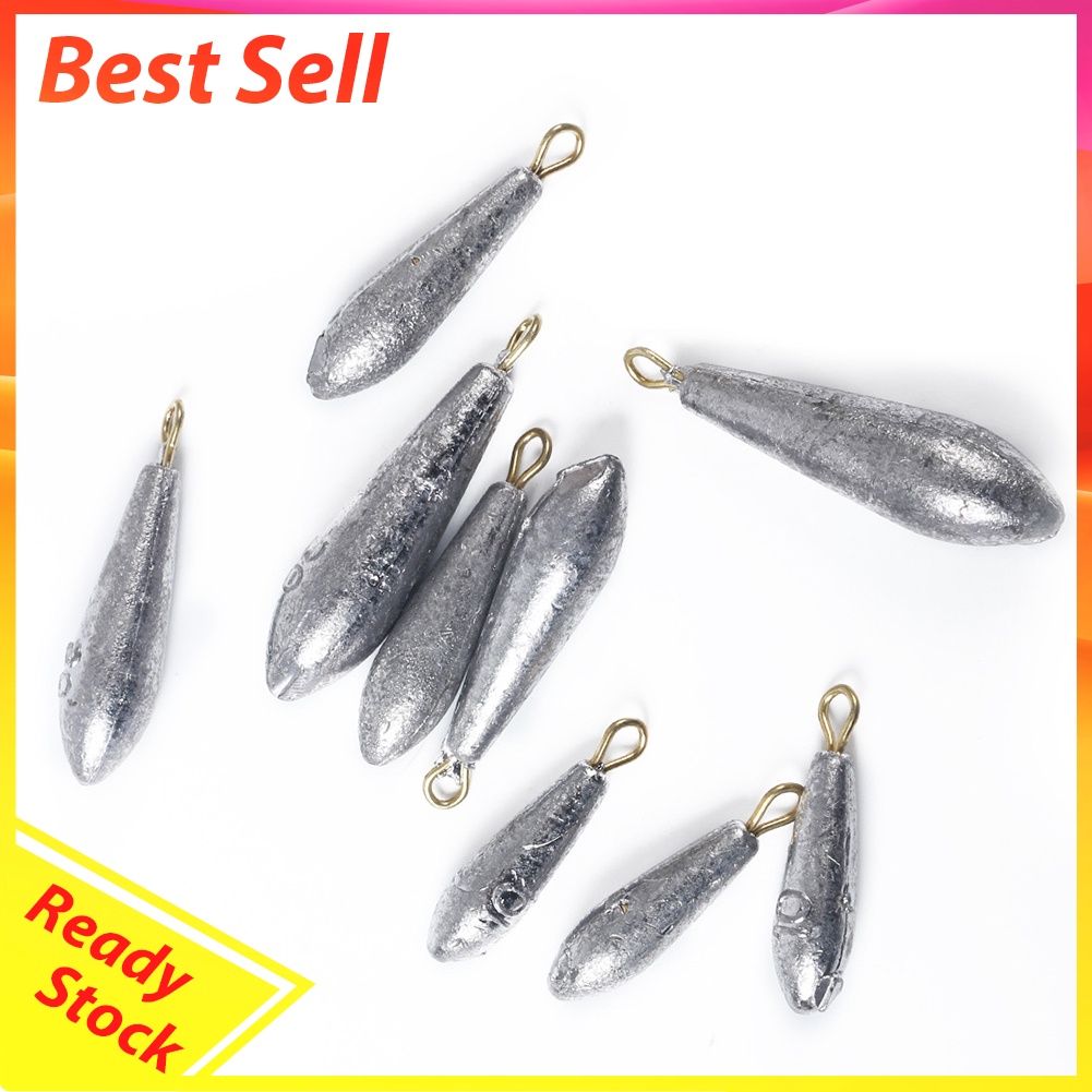 5x 10g-50g Weight Sinker Bullet Pendant Connector Fishing Tackle Accessory