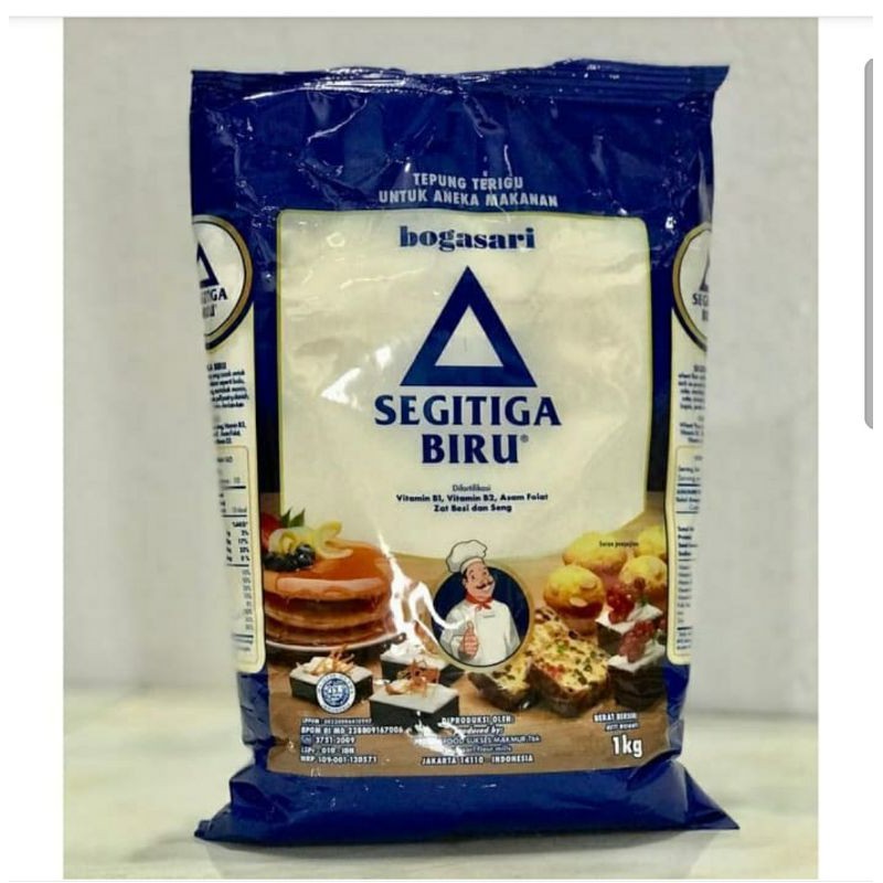 

BOGASARI Tepung SEGITIGA BIRU 1 KG Tepung Protein Rendah Segitiga Biru